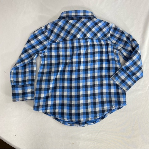 Old Navy Toddler Blue Plaid Flannel - Picture 3 of 6